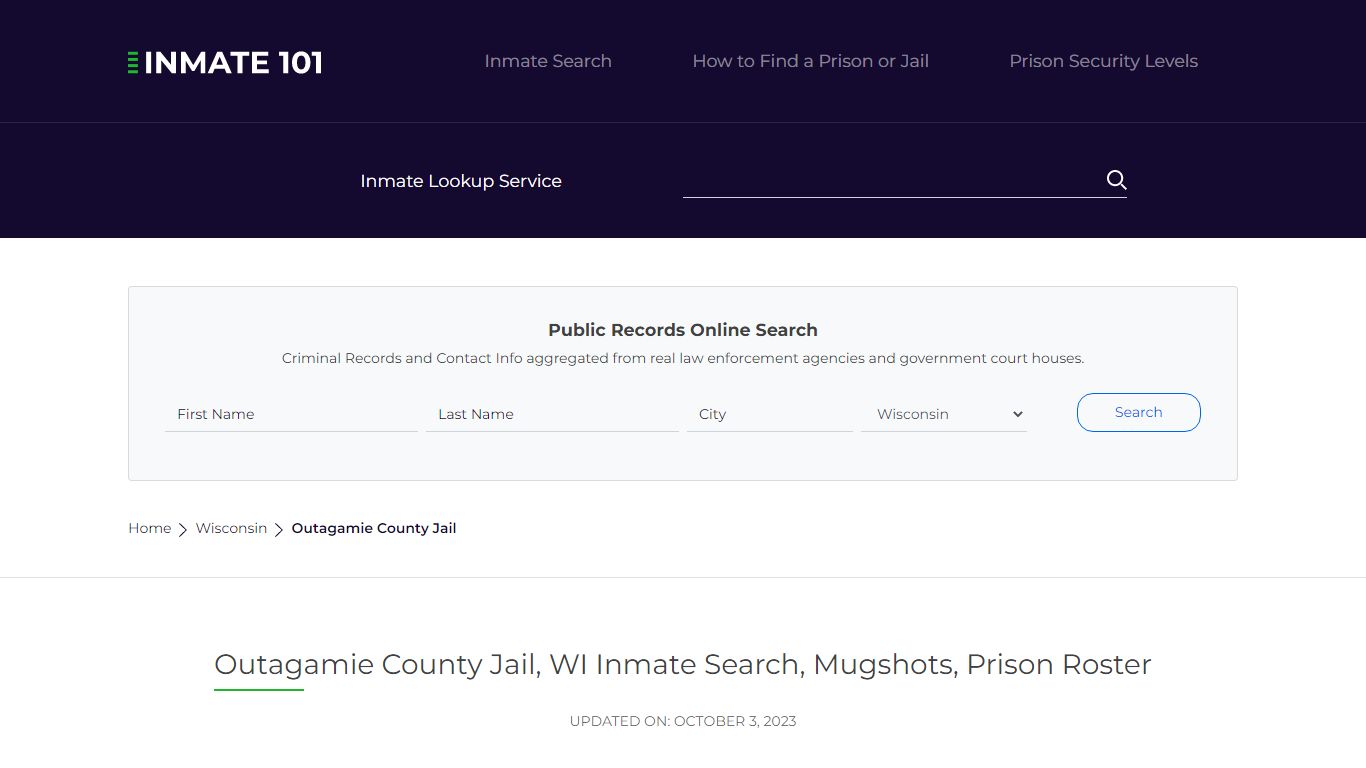 Outagamie County Jail, WI Inmate Search, Mugshots, Prison Roster